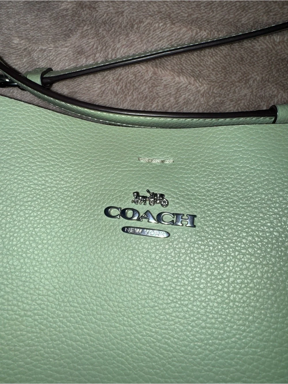 Mollie Bucket 22 bag from Coach Two-Tone Leather Tote - Pink & green